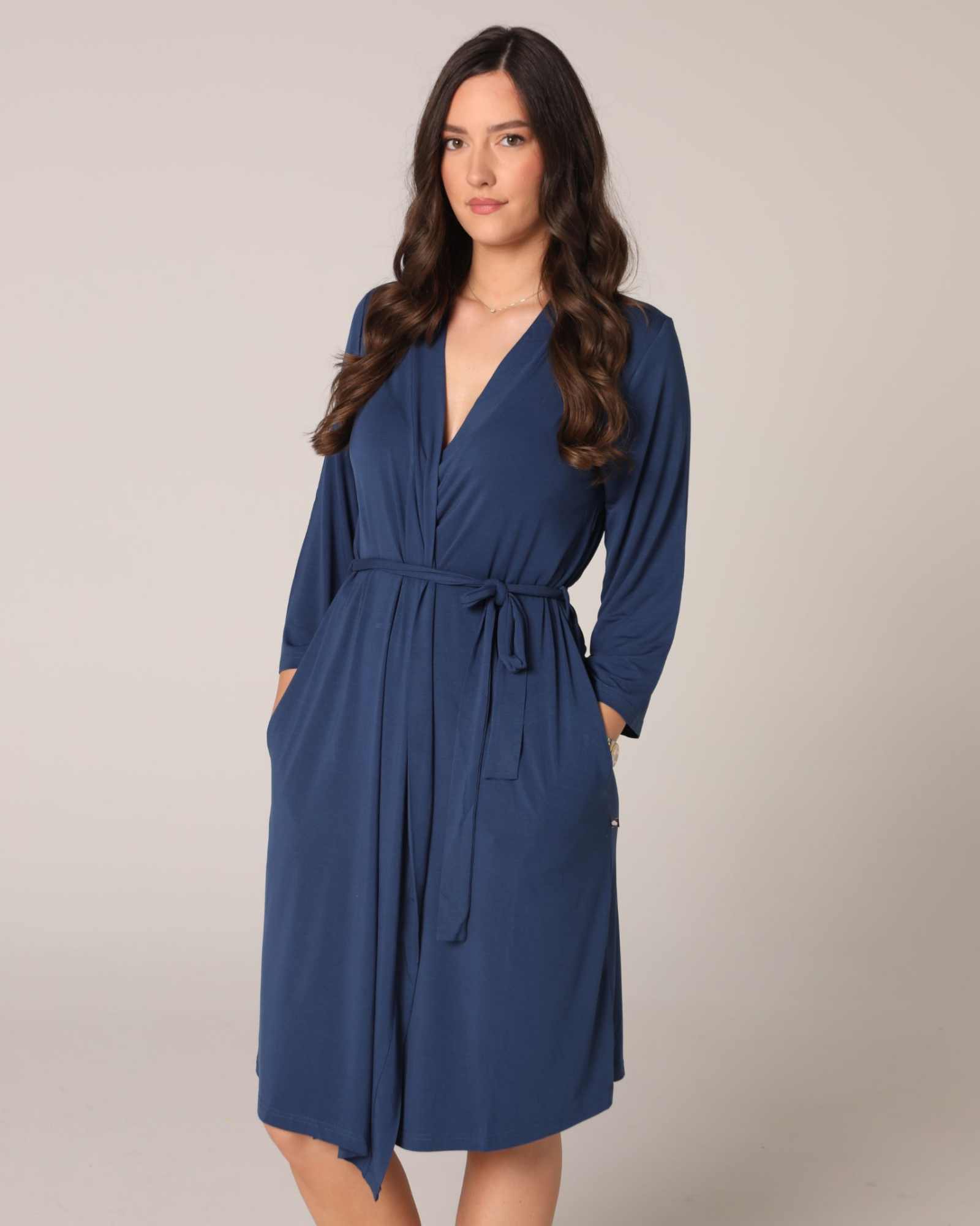 Bamboo Maternity Robe Blue Jasmine by MA-MA NYC XL Bamboo Maternity Robe Blue Jasmine by MA-MA NYC XL