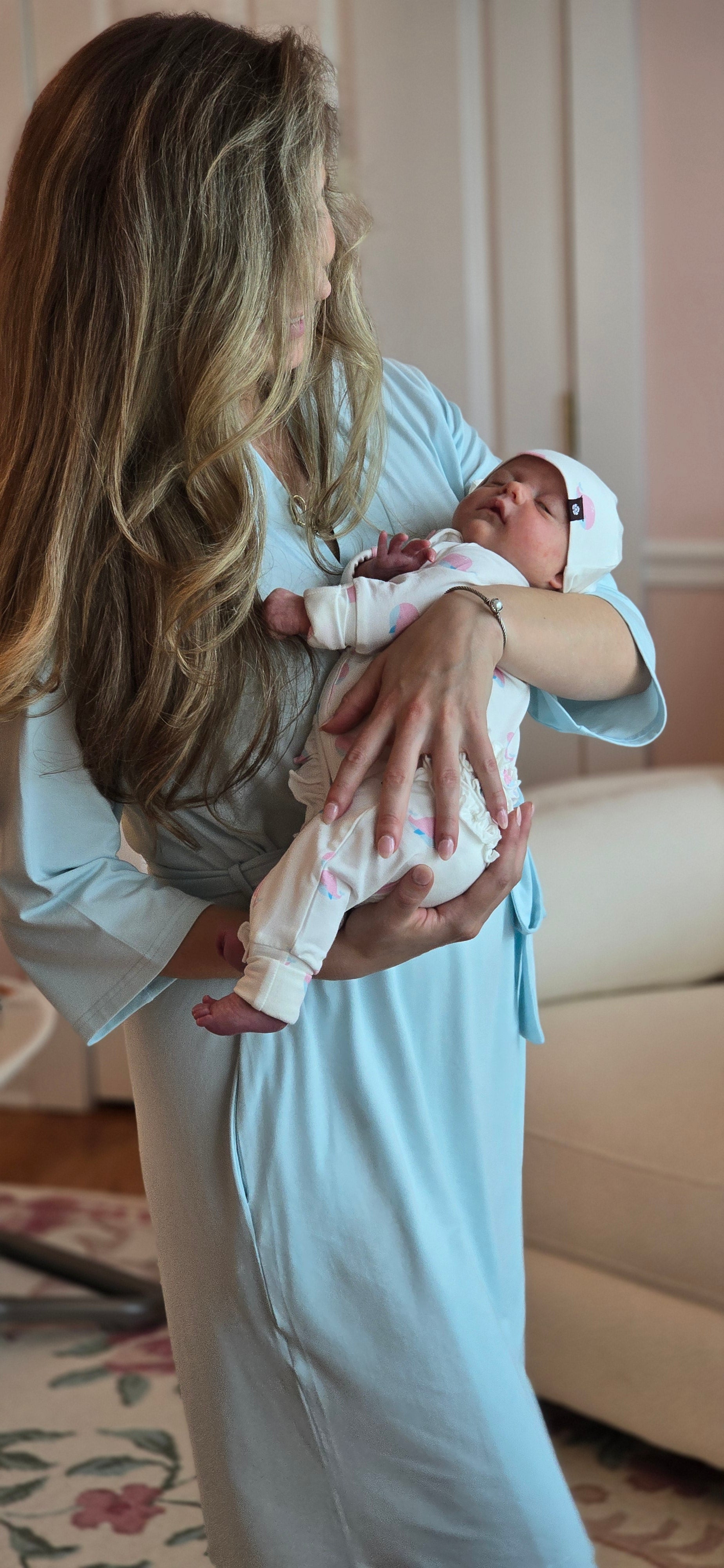 Bamboo Maternity Robe Sky by MA-MA NYC XL