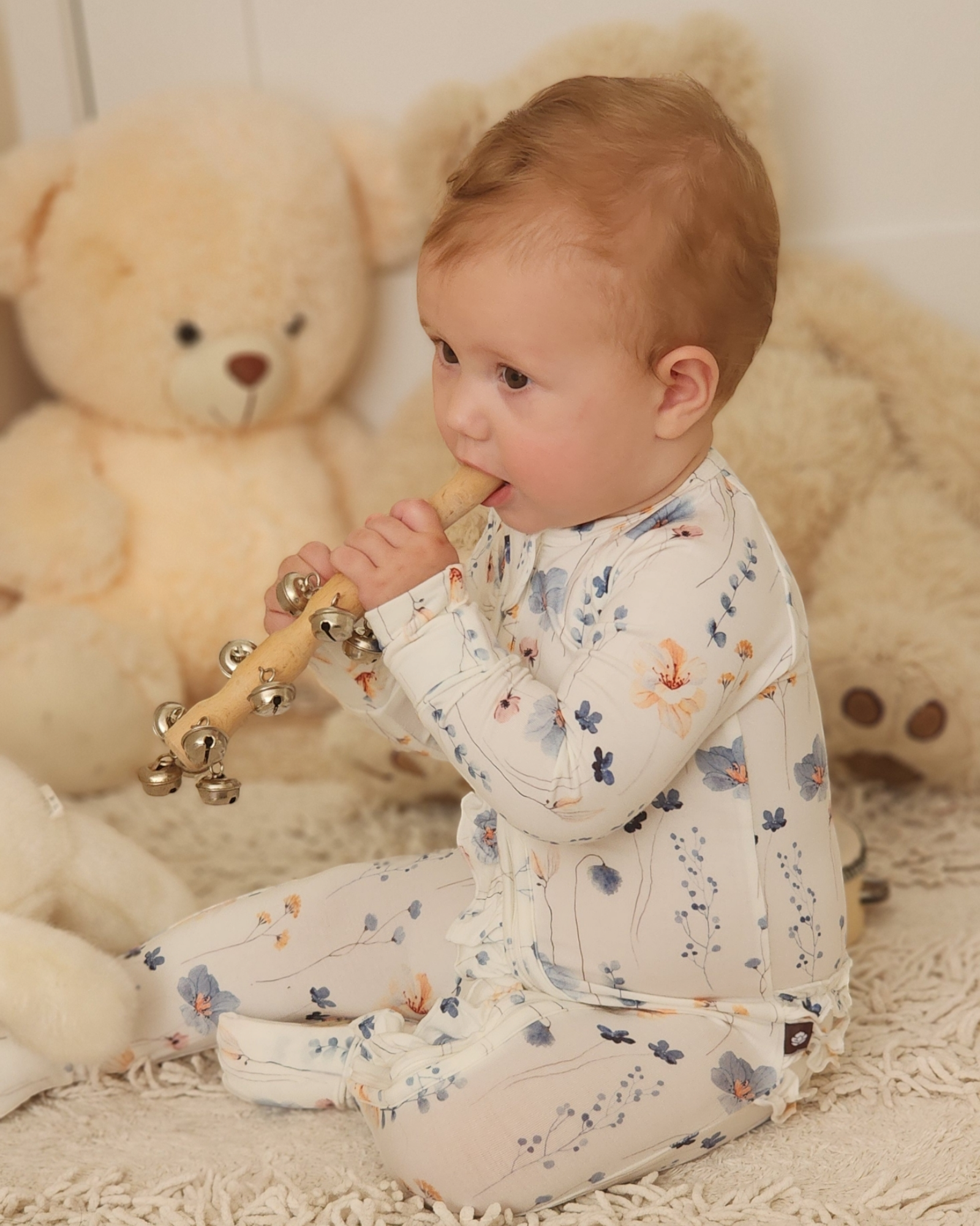 Bluebell Zipped Bamboo Footie for Girls