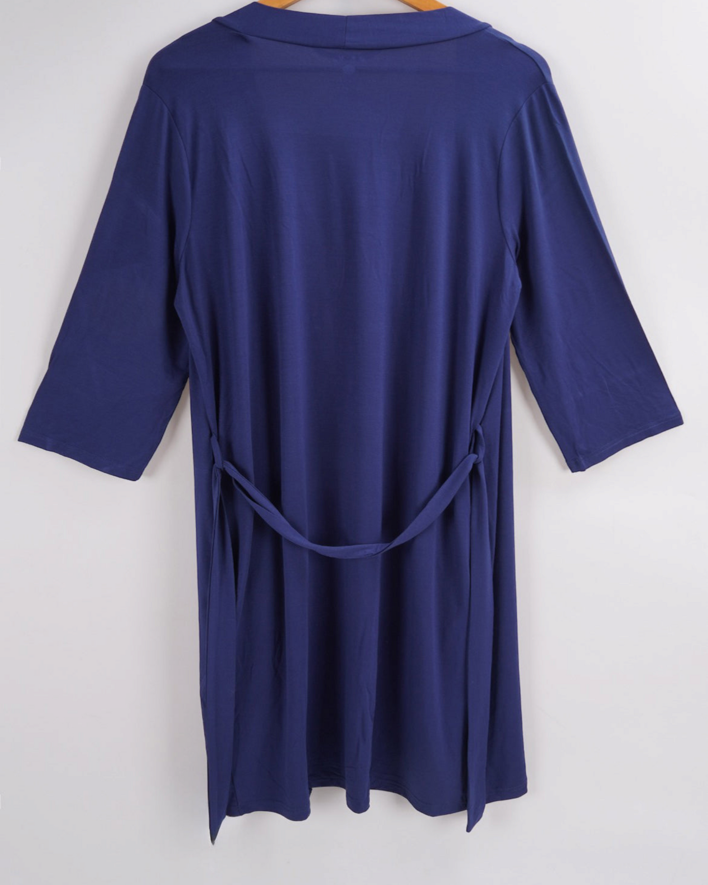 Blue Bamboo Maternity Robe Back