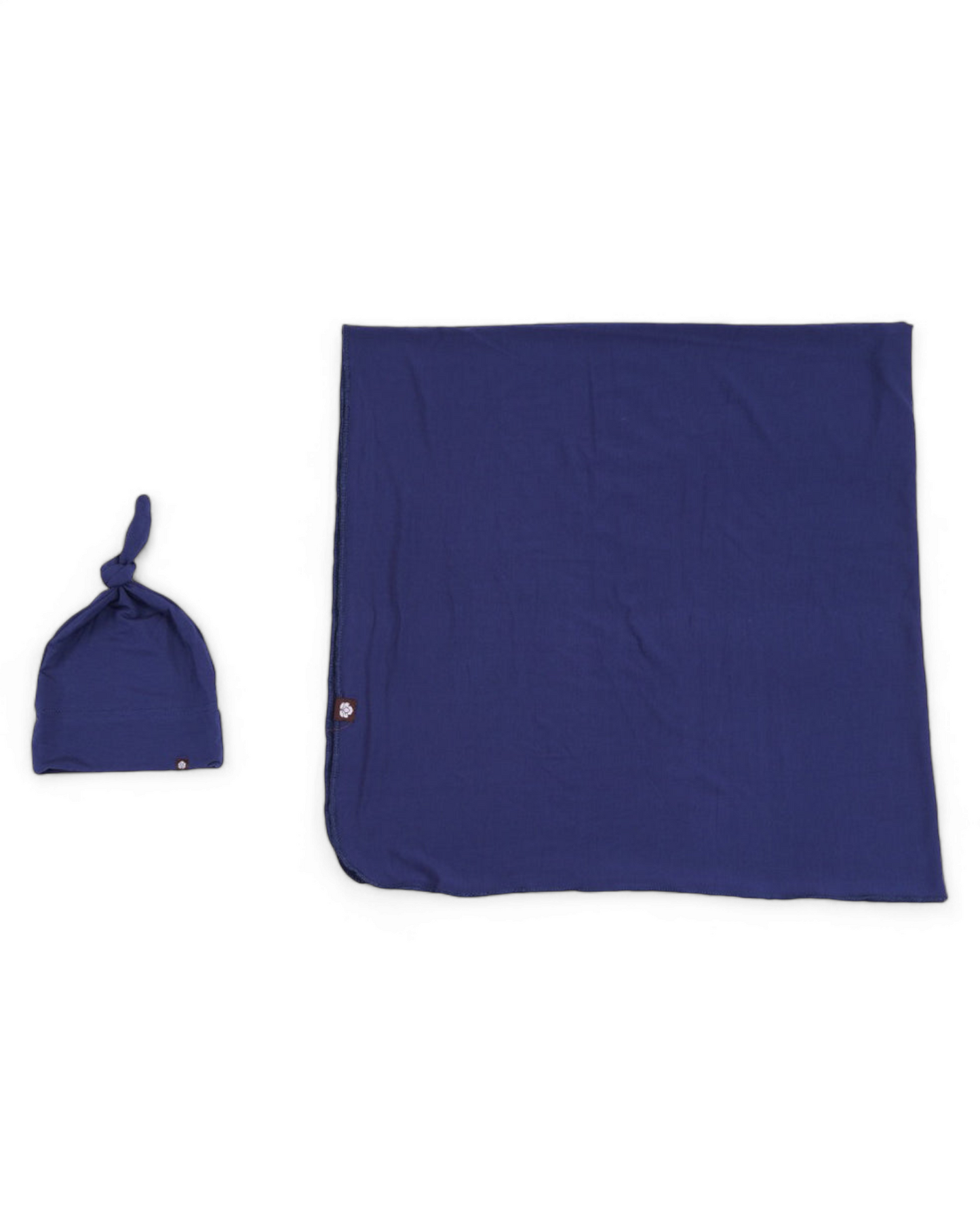 Blue Jasmine Baby Hat and Swaddle Set