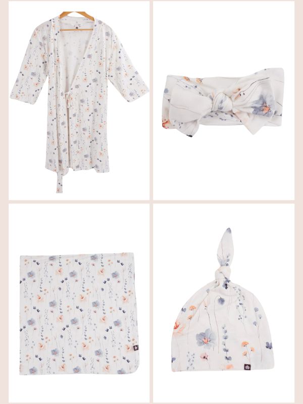Welcome Home Set: Robe, Swaddle & Hat or Bow