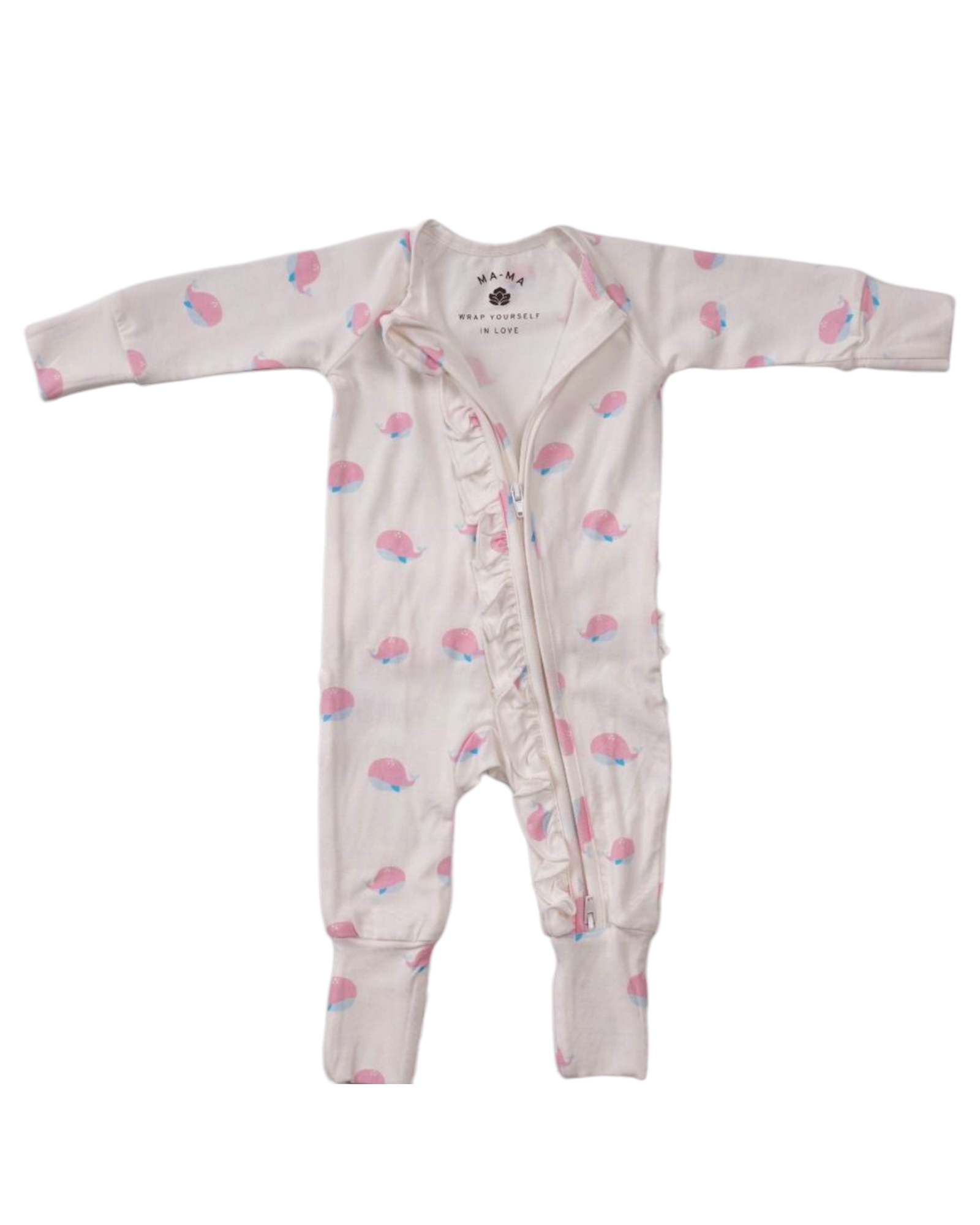 Sea Breeze Whale Bamboo Footie Baby Girl
