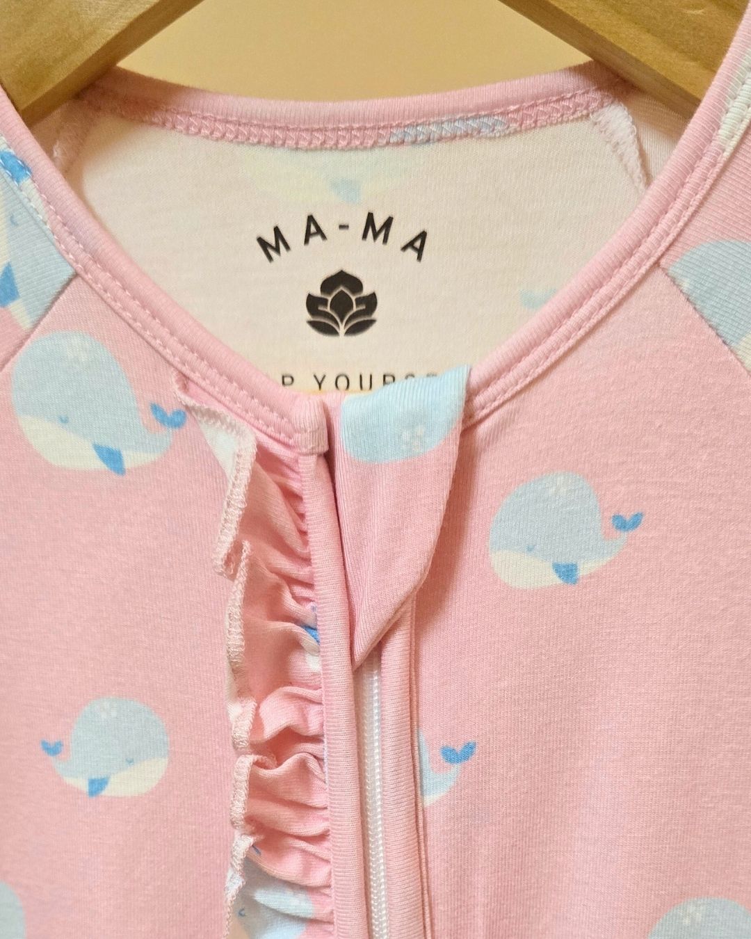 Pretty In Pink Whale Bamboo Footie for Baby Girl