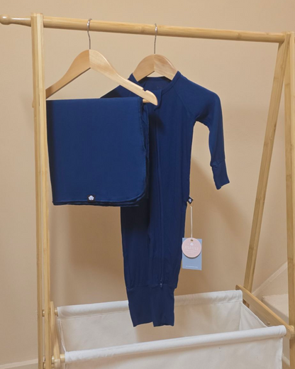 Bamboo Swaddle - Blue Jasmine