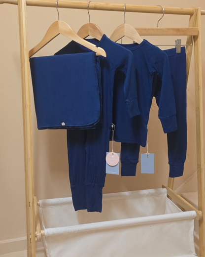 Blue Jasmine Long Sleeve Bamboo Toddler Pajamas