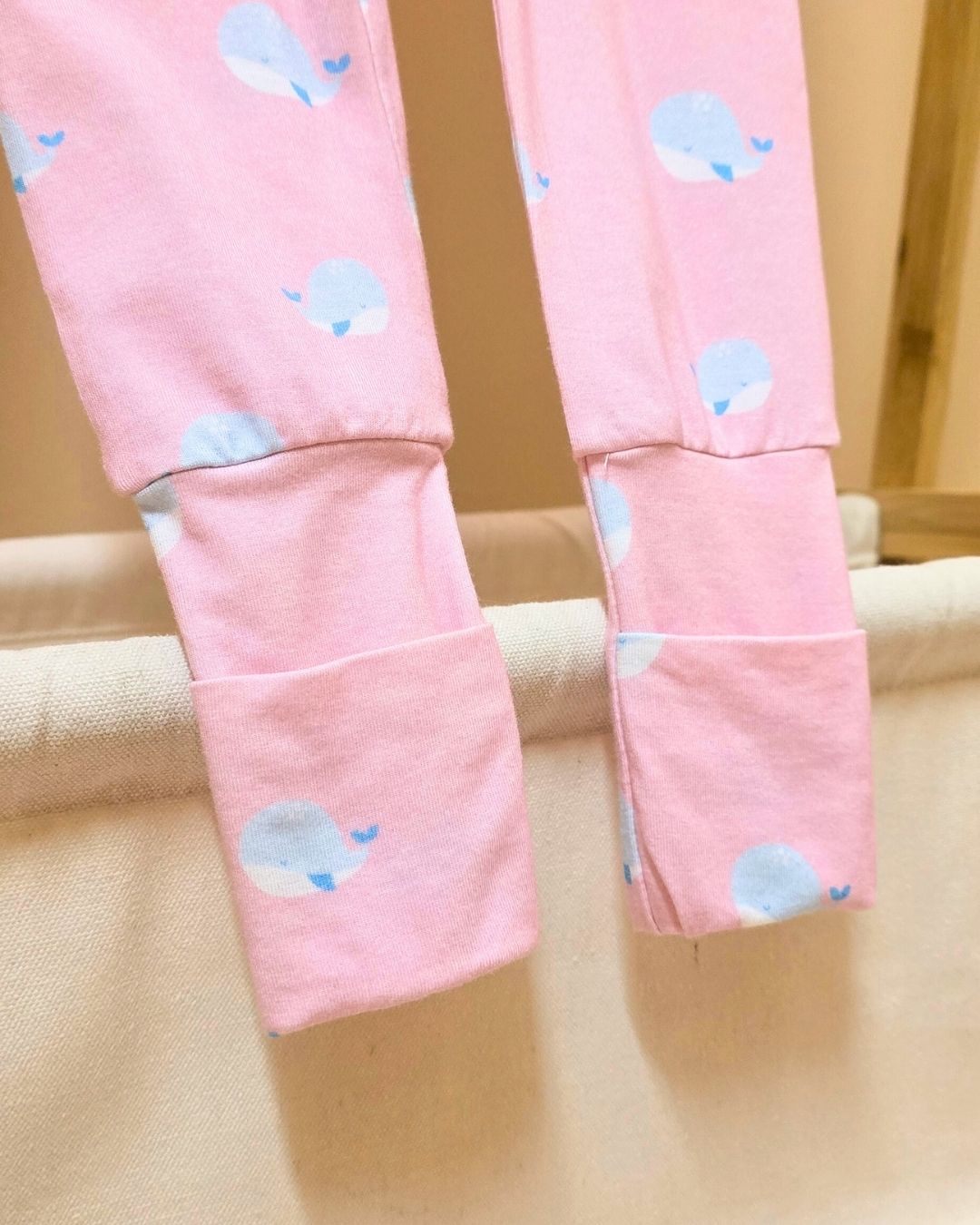 Pretty In Pink Whale Bamboo Footie for Baby Girl