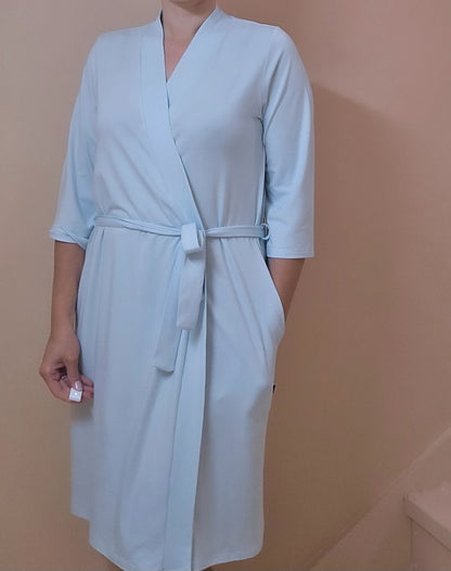 Sky Bamboo Maternity Robe