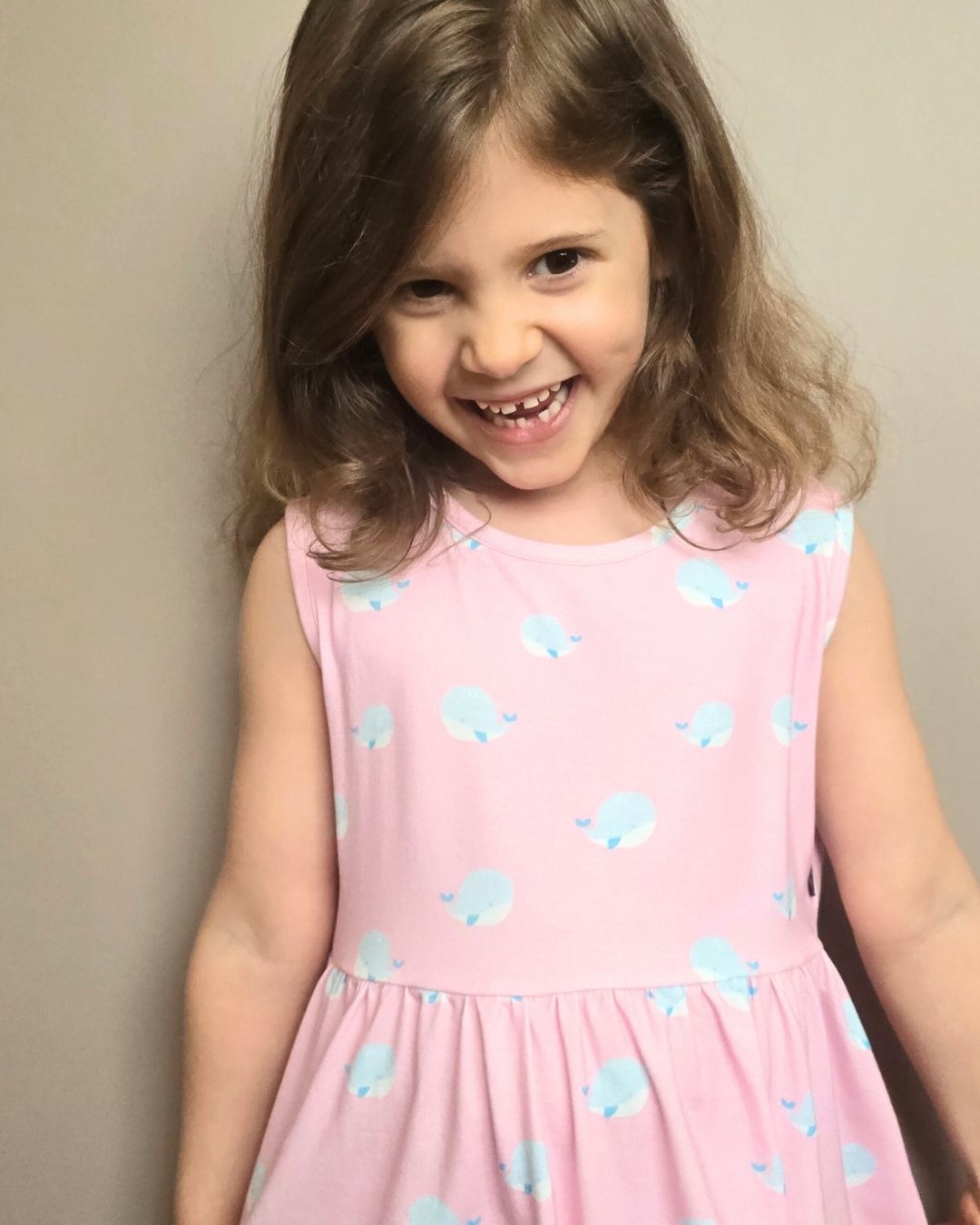 Pretty In Pink Whale Bamboo Dress for Girl