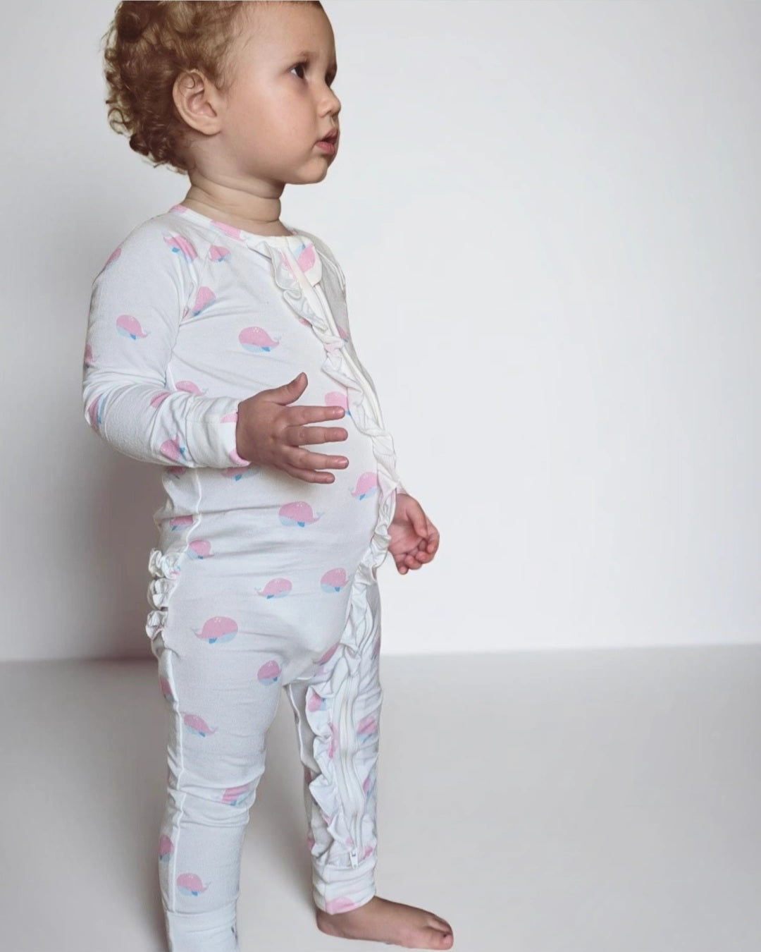 Sea Breeze Whale Bamboo Footie Baby Girl